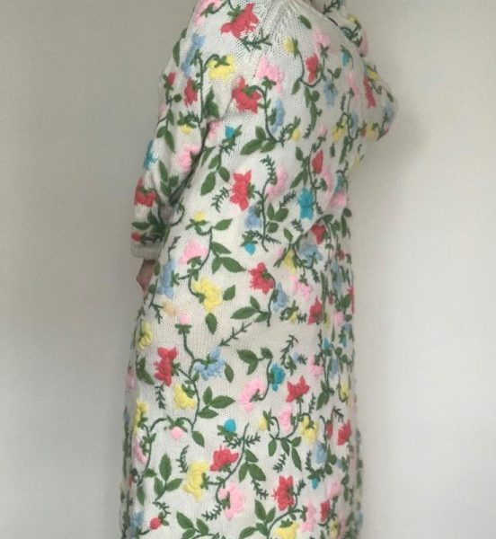 Win an incredible 1960s Embroidered Cardigan by shopping with us! 3 1960s Embroidered Longline Cardigan Back